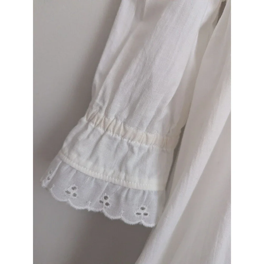 Vintage Handmade Baptism Christening Gown Slip White Cotton Eyelet Lace 31